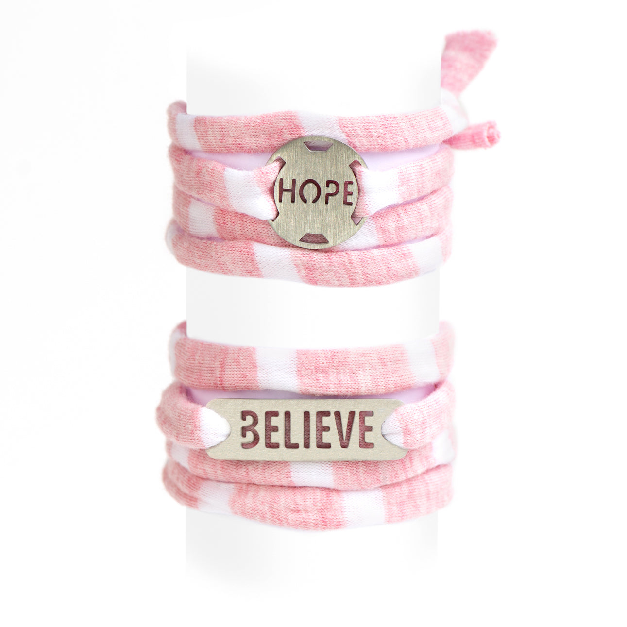 Jersey Wrap Bracelet - Pink/White Stripe – ATHLETE INSPIRED